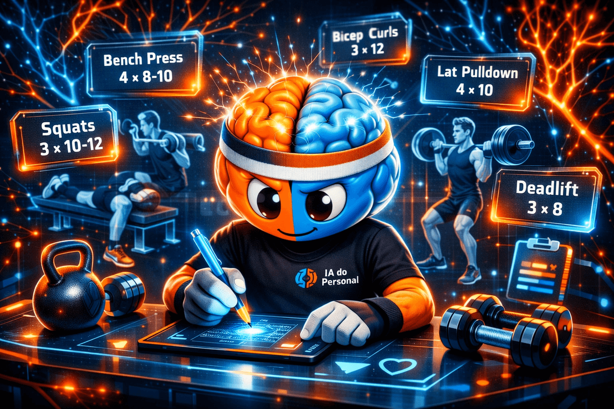IA montando treino personalizado com exercícios